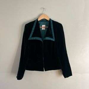 Watters & Watters Elegant Dark Green Velvet Women's Jacket Formal Wedding
